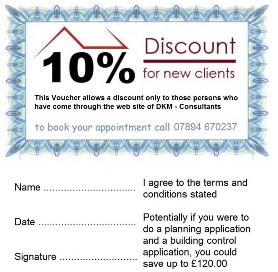 Voucher for 10% off any work over £200 at DKM Consultants